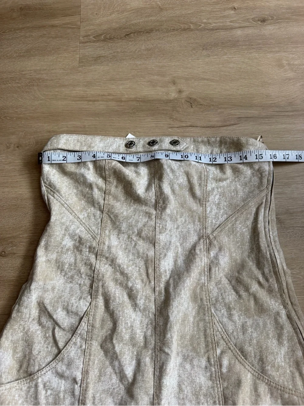ZARA Printed linen blend jumpsuit Strapless Wide Leg Resort SZ M